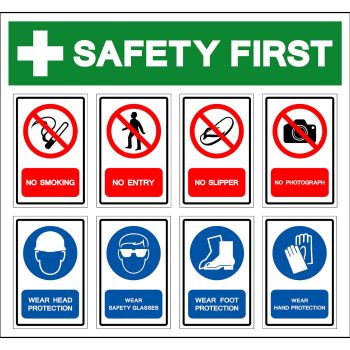 Safety First Construction Site Symbol Sign,vector Illustration, Safety First Construction Site Symbol Sign,Vector Illustration, Isolated On White Background Label. EPS10